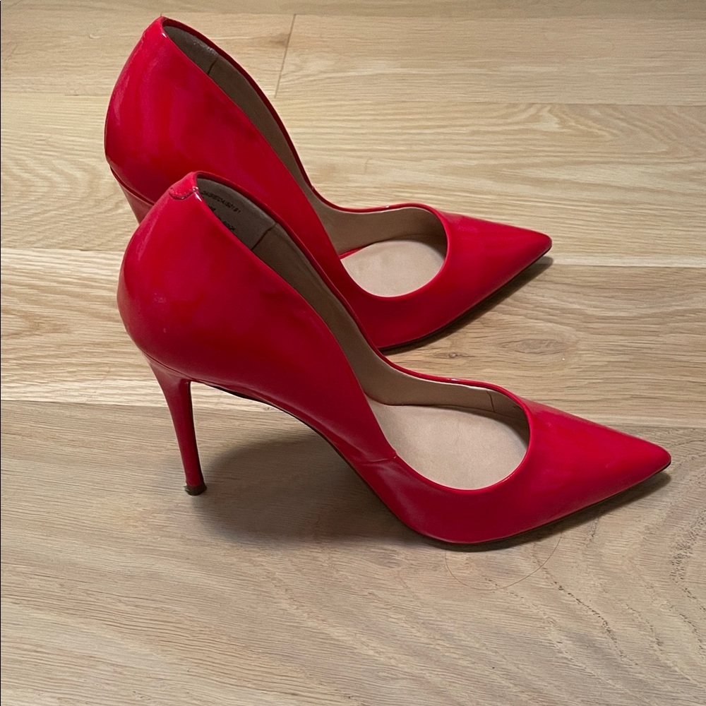Steve Madden Bright Red Patent Pointed-Toe Stilettos - Picture 4 of 4